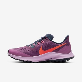 Nike Air Zoom Pegasus 36 Trail - Női Futócipő - Piros/Fekete Kék/Lila/Piros